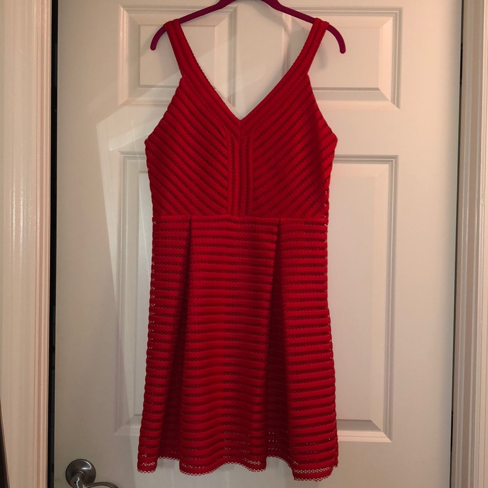 Express Red Mini Dress V-Neck Sleeveless, 12